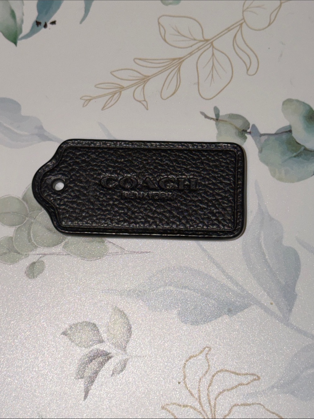 Coach Black Pebbled Leather Hang Tag